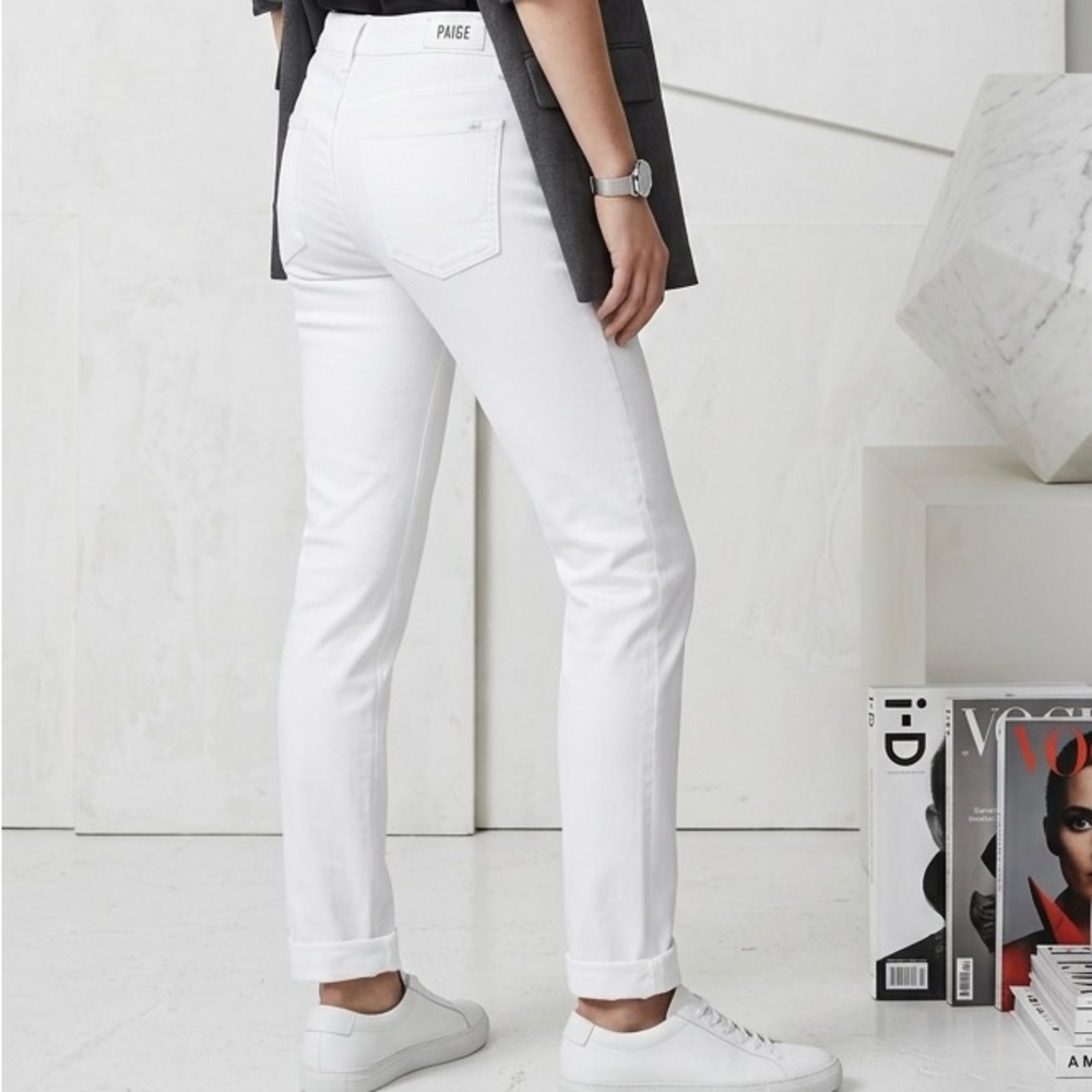 PAIGE Skyline Skinny Crop White Mid Rise Jeans SZ 29